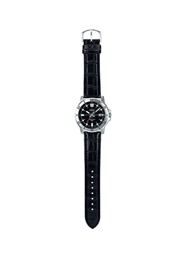 CASIO - Men's Enticer Leather Analog Watch MTP-VD01L-1EVUDF - 45 mm - Black - Image 1