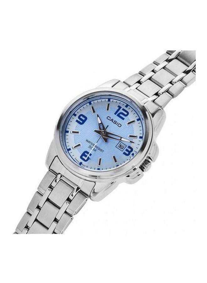 كاسيو ساعة يد بعقارب وسوار من الإستانلس ستيل طراز LTP-1314D-2AVDF - 30 مم - فضي للنساء - Image 4