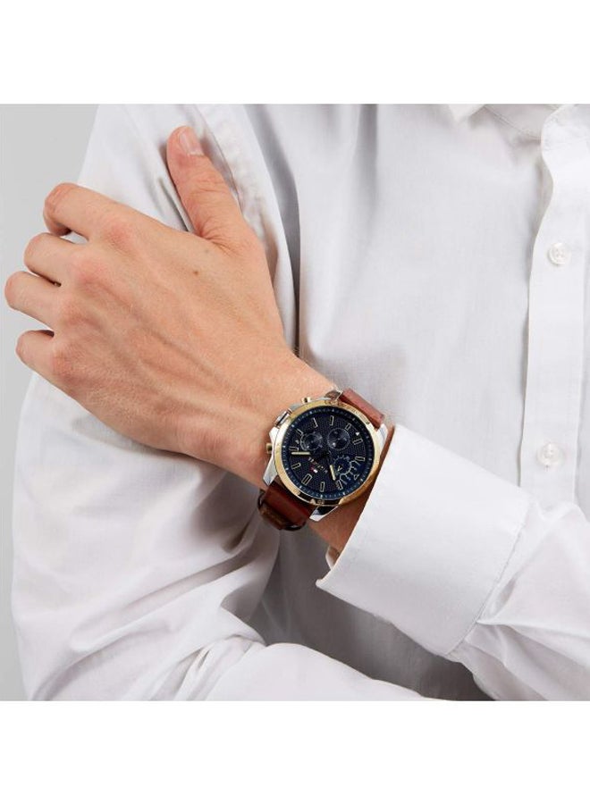 TOMMY HILFIGER - Men's Leather Chronograph Watch 1791561 - Image 1