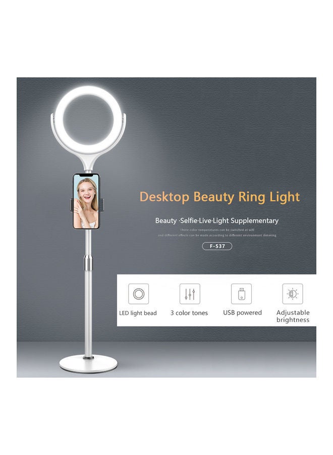 طقم مصباح مكتبي على شكل حلقة بإضاءة LED مقاس 8 بوصة أسود  - Image 2