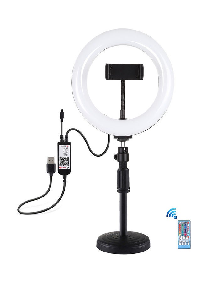 7.9 Inch Curved Surface Ring Light Set With Remote Control Black  - Image 1