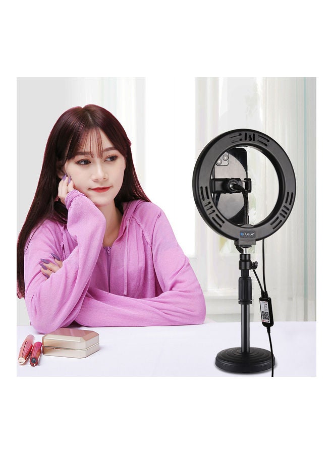 7.9 Inch Curved Surface Ring Light Set With Remote Control Black  - Image 2