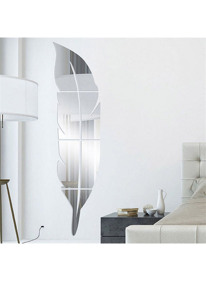 ملصق جداري عاكس على شكل ريشة فضي 73x18سم - Image 2