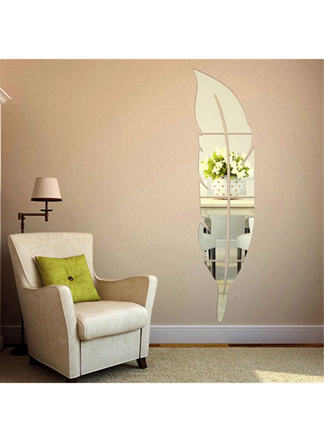 ملصق جداري عاكس على شكل ريشة فضي 73x18سم - Image 3