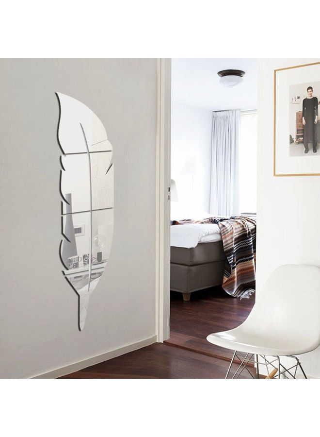 ملصق جداري عاكس على شكل ريشة فضي 73x18سم - Image 4