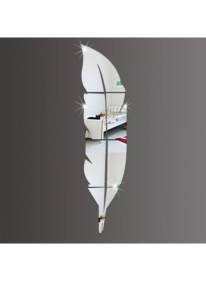 ملصق جداري عاكس على شكل ريشة فضي 73x18سم - Image 5
