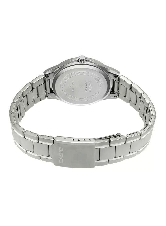 كاسيو ساعة يد بعقارب وسوار من الإستانلس ستيل طراز MTP-1381D-1AVDF - 40 مم - فضي للرجال - Image 2
