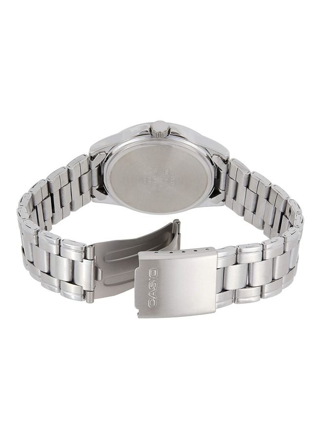 كاسيو ساعة يد بعقارب ومقاومة للماء طراز MTP-1215A-1ADF - 38 مم - فضي للرجال - Image 4