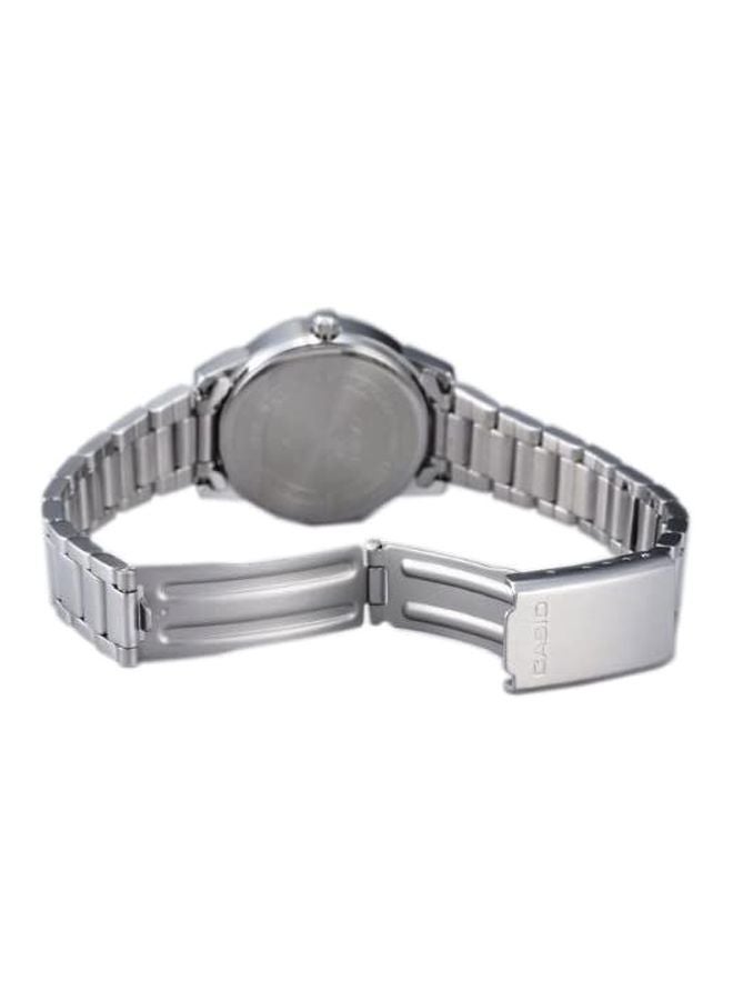 كاسيو ساعة يد بعقارب مقاومة للماء من إنتايسر طراز LTP-1303D-1AVDF - 30 مم - فضي للنساء - Image 2