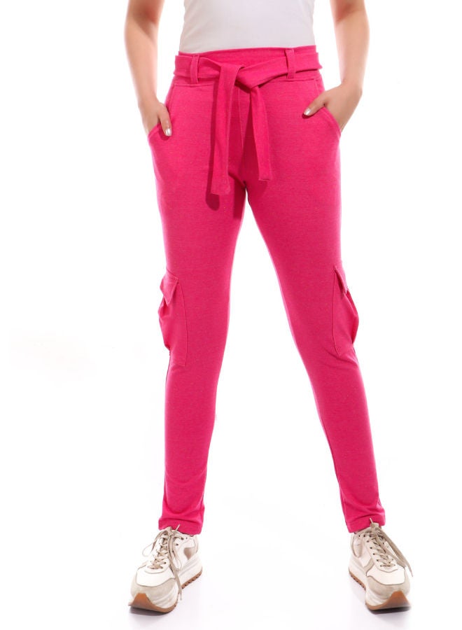 Caesar - Baggy Likra with Belt Casual Pants fuchsia - Image 1