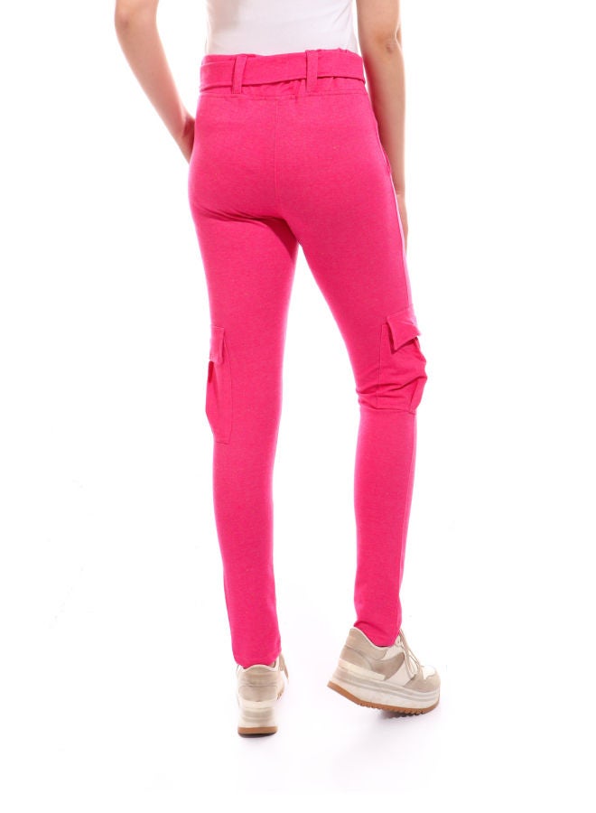Caesar - Baggy Likra with Belt Casual Pants fuchsia - Image 1