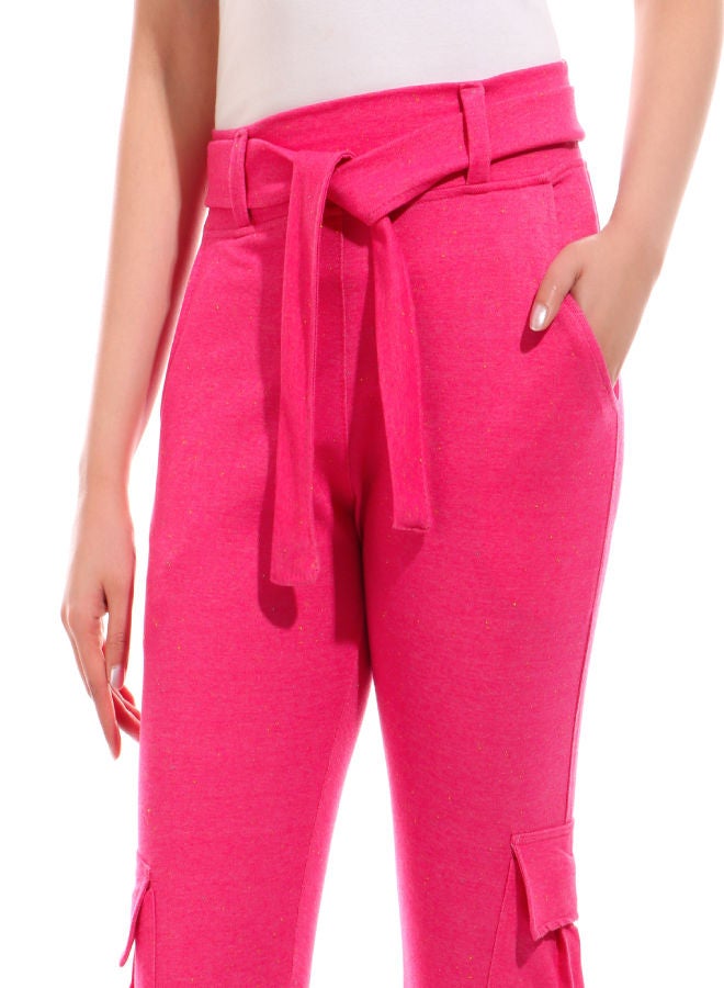 Caesar - Baggy Likra with Belt Casual Pants fuchsia - Image 1