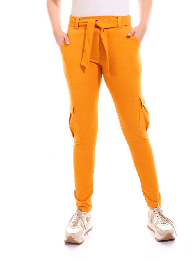 Caesar Baggy Likra with Belt Casual Pants Yellow  - Image 1