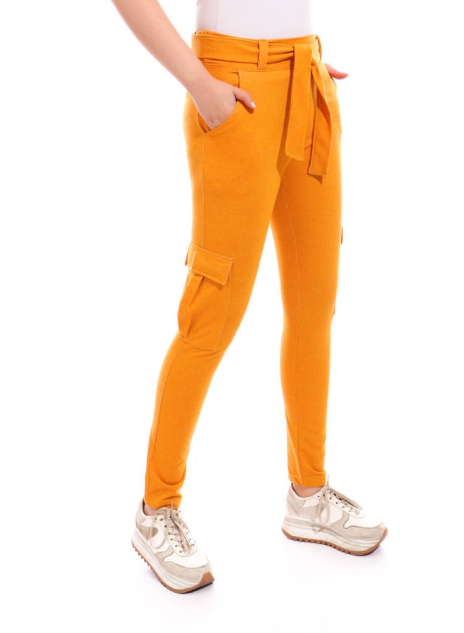Caesar Baggy Likra with Belt Casual Pants Yellow  - Image 2