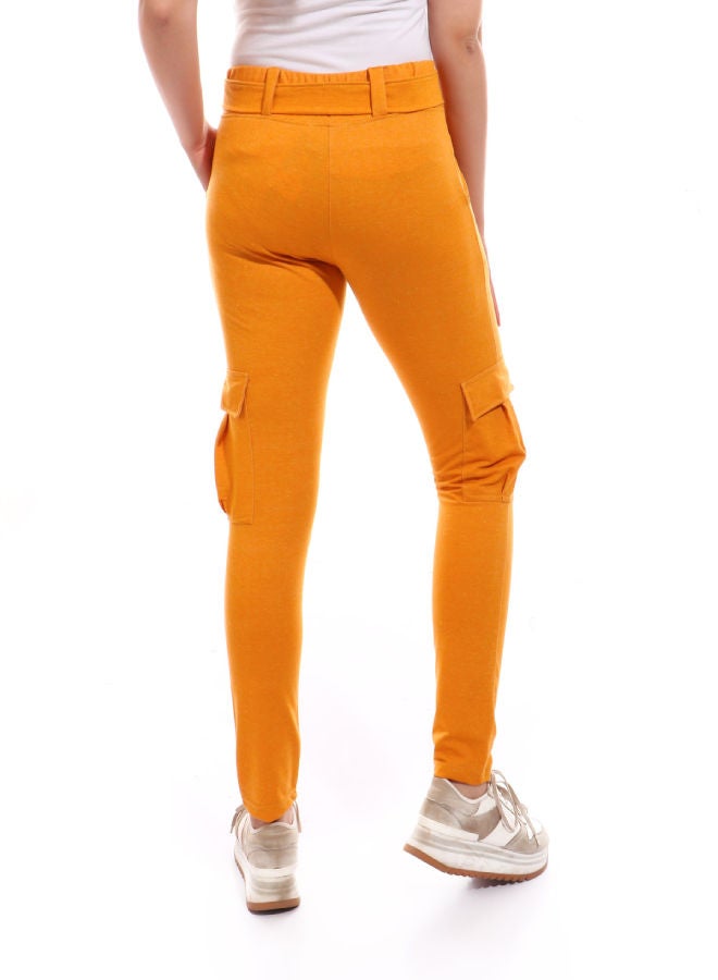 Caesar Baggy Likra with Belt Casual Pants Yellow  - Image 3