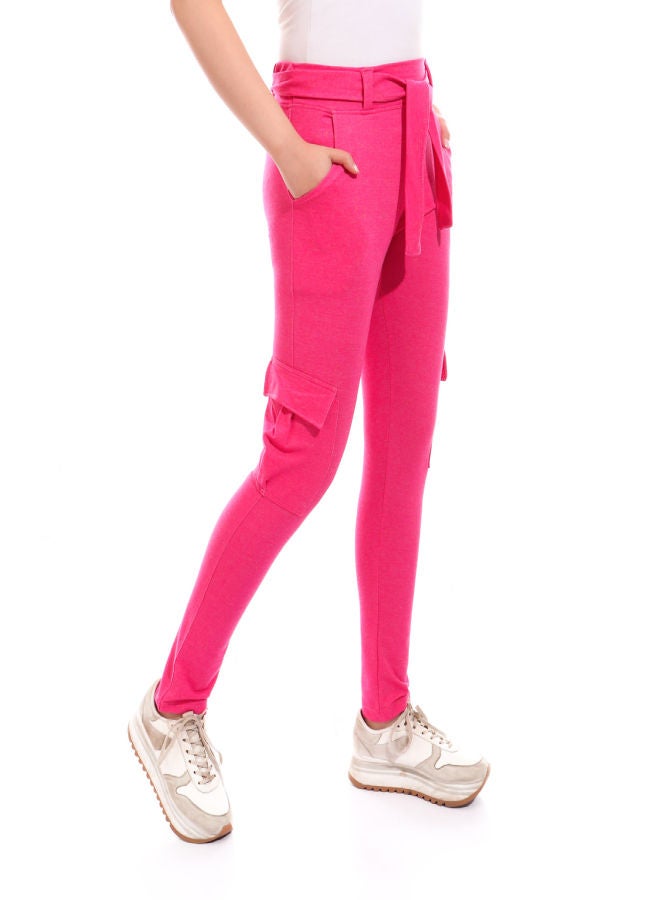 Caesar - Baggy Likra with Belt Casual Pants fuchsia - Image 1