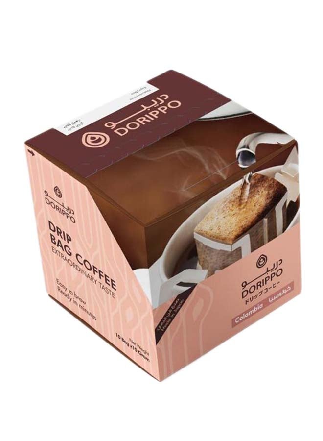 DORIPPO Drip Bag Coffee Columbia 10grams Pack of 10 
