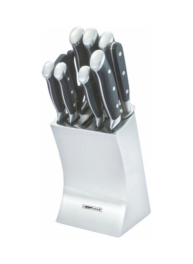 آرشيا مجموعة سكاكين مطبخ مكونة من 10 قطع أسود/ فضي