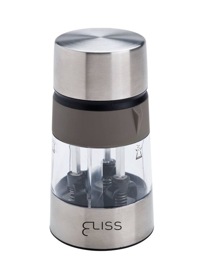 Eliss Kitchenware 3-In-1 Plastic Pepper Mill Silver/Grey/Clear - Image 1