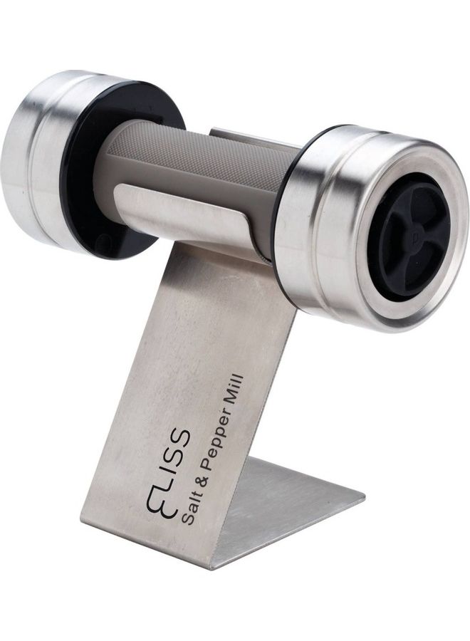 إليس كيتشنوير طقم مطحنة ملح وفلفل من الستانلس ستيل مكون من قطعتين رمادي فضي