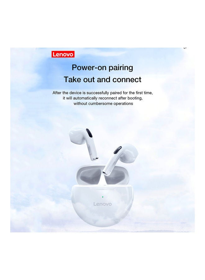 لينوفو Lenovo HT38 TWS Headphone BT5.0 Wireless Headphone Semi-in-ear Sports Earbuds with Smart Touch Control Wide Compatibility White White  - Image 4