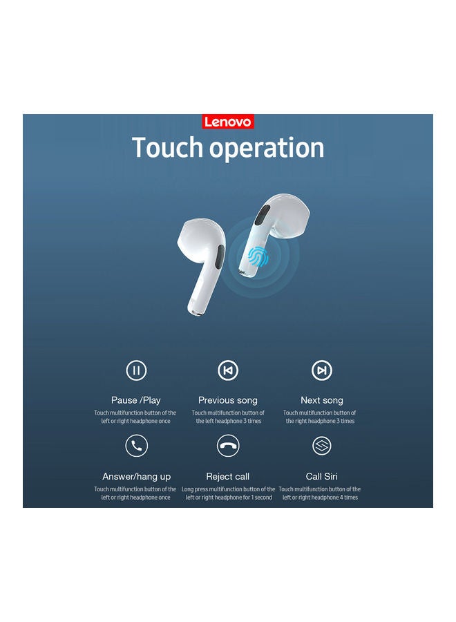 Lenovo - Lenovo HT38 TWS Headphone BT5.0 Wireless Headphone Semi-in-ear Sports Earbuds with Smart Touch Control Wide Compatibility Black Black - Image 1