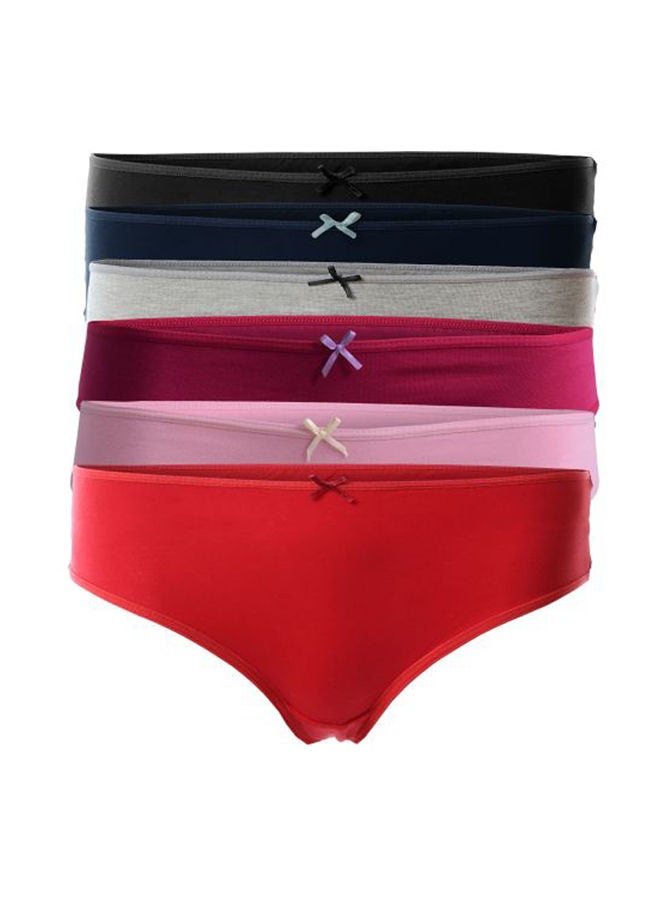 Mesery Bundle OF Six Brief Smooth Cotton Hipster Panties Multicolour  - Image 1