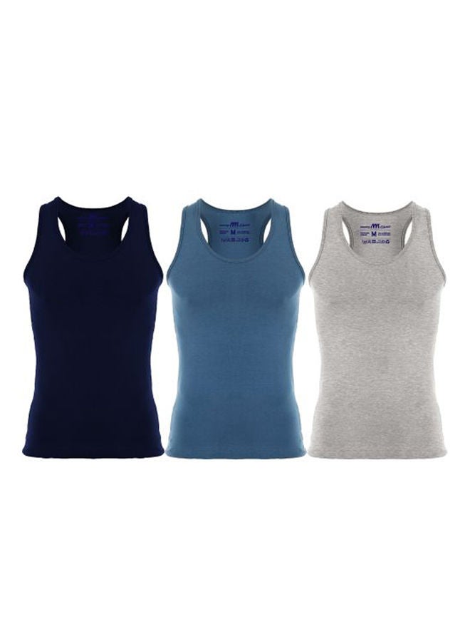 Mesery - Bundle Of Three Solid Sleeveless Comfy Undershirts Multicolour - Image 1