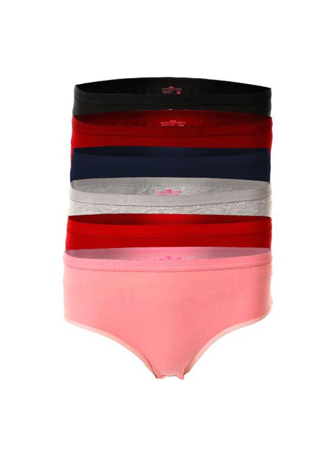 Mesery Bundle OF Six Brief Smooth Cotton Hipster Panties Multicolour  - Image 1