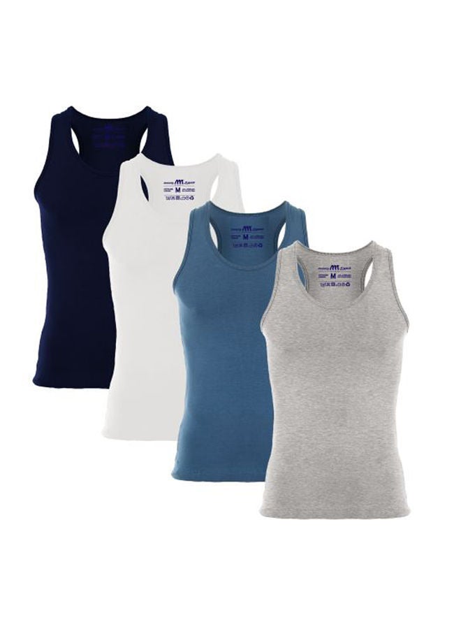 Mesery - Bundle Of (4) Solid Sleeveless Comfy Undershirts Multicolour - Image 1