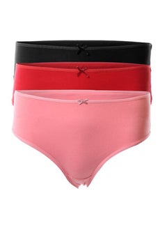 Bundle OF Three Brief Smooth Cotton Hipster Panties Multicolour