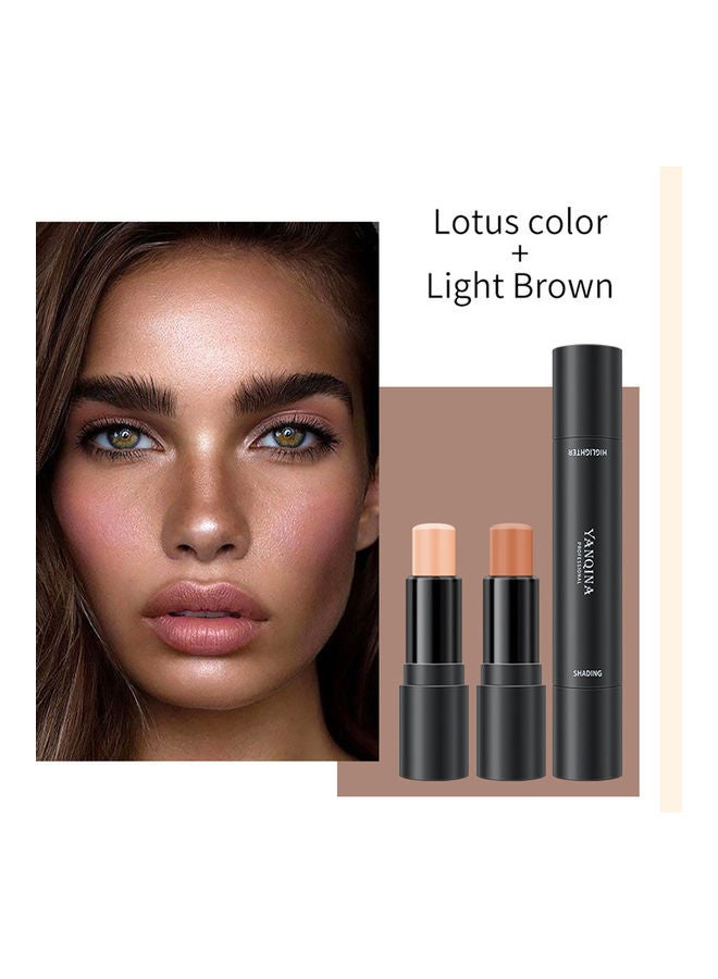 YANQINA Pro Dual Contouring Stick No.2 Lotus Color & Light Brown  - Image 3