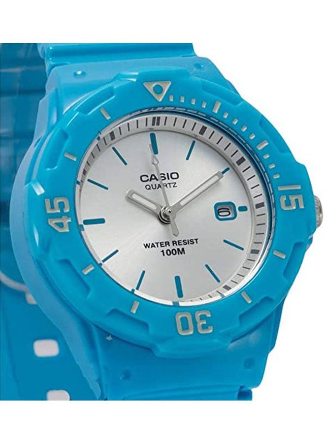 كاسيو ساعة يد بعقارب وسوار من الراتينج طراز LRW-200H-2E3VEF - 39 مم - أزرق للنساء - Image 4