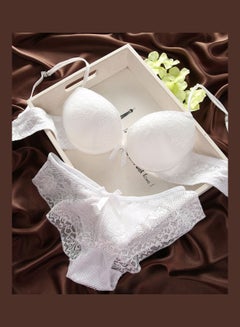 Women's Comfy Thin Bra Panty Set White