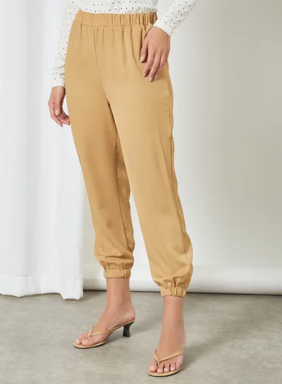 trendyol Cropped Joggers Beige