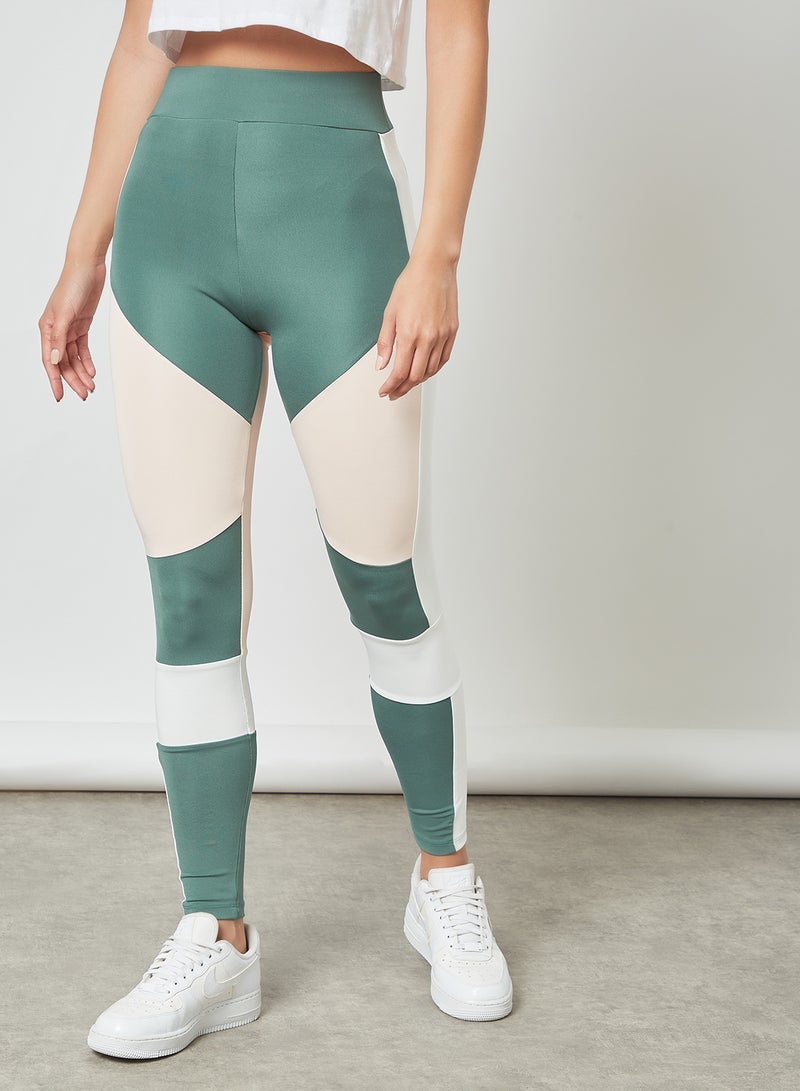 trendyol - Colorblock Leggings Petrol - Image 1