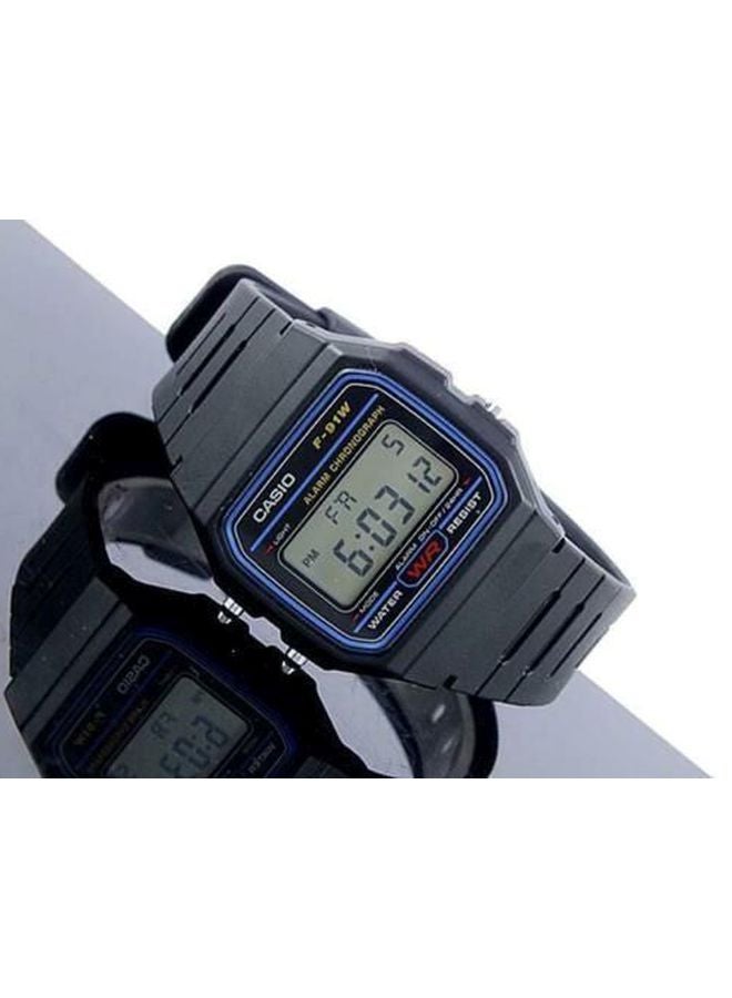 Men's Water Resistant Digital Watch F-91W-1D - 38 mm - Black