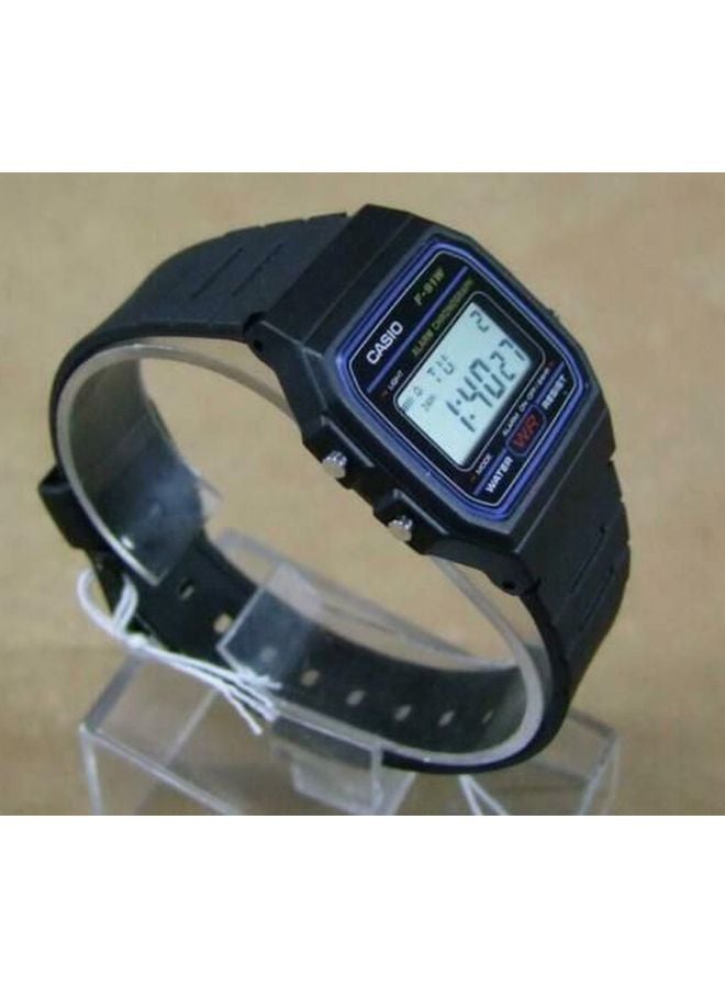 Men's Water Resistant Digital Watch F-91W-1D - 38 mm - Black