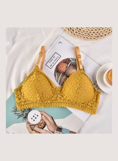 Generic Women's Comfy Deep U Cup Bra Yellow 