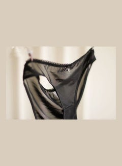 Generic Women's Comfy Solid Colour Lace 3/4 Cup Bra and Panty Set Black  - Image 3