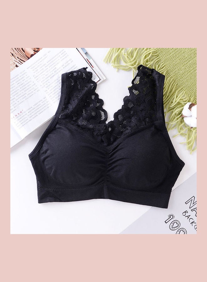 Generic - Women's Comfortable Wrapped Chest Lace Bra Black - Image 1