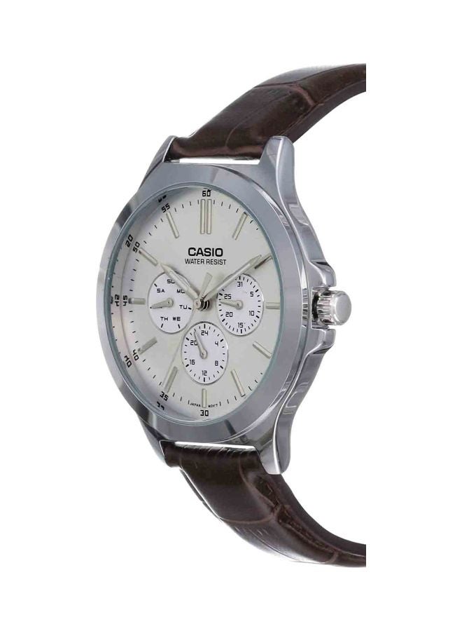 كاسيو ساعة يد إنتايسر بعقارب طراز MTP-V300L-7AUDF - 42 مم - بني للرجال - Image 5