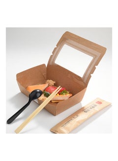 SNH 10-Piece Kraft Lunch Box With Window Extra Small Brown 13.8x4x3.7cm  - Image 4