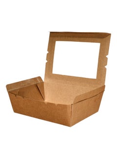 SNH 10-Piece Kraft Lunch Box With Window Extra Small Brown 13.8x4x3.7cm  - Image 1