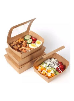 SNH 10-Piece Kraft Lunch Box With Window Extra Small Brown 13.8x4x3.7cm  - Image 3