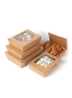 SNH 10-Piece Kraft Lunch Box With Window Extra Small Brown 13.8x4x3.7cm  - Image 5