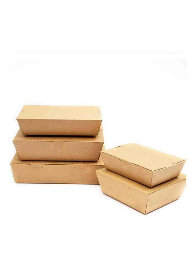 SNH 10-Piece Kraft Lunch Box Extra Small Brown 13.8x4x3.7cm  - Image 2