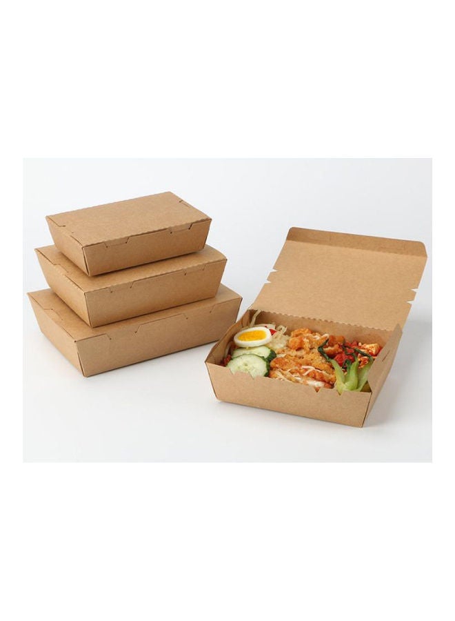 SNH 10-Piece Kraft Lunch Box Extra Small Brown 13.8x4x3.7cm  - Image 3