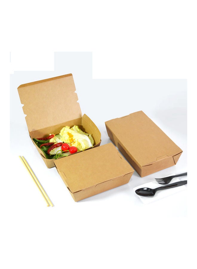SNH 10-Piece Kraft Lunch Box Extra Small Brown 13.8x4x3.7cm  - Image 5