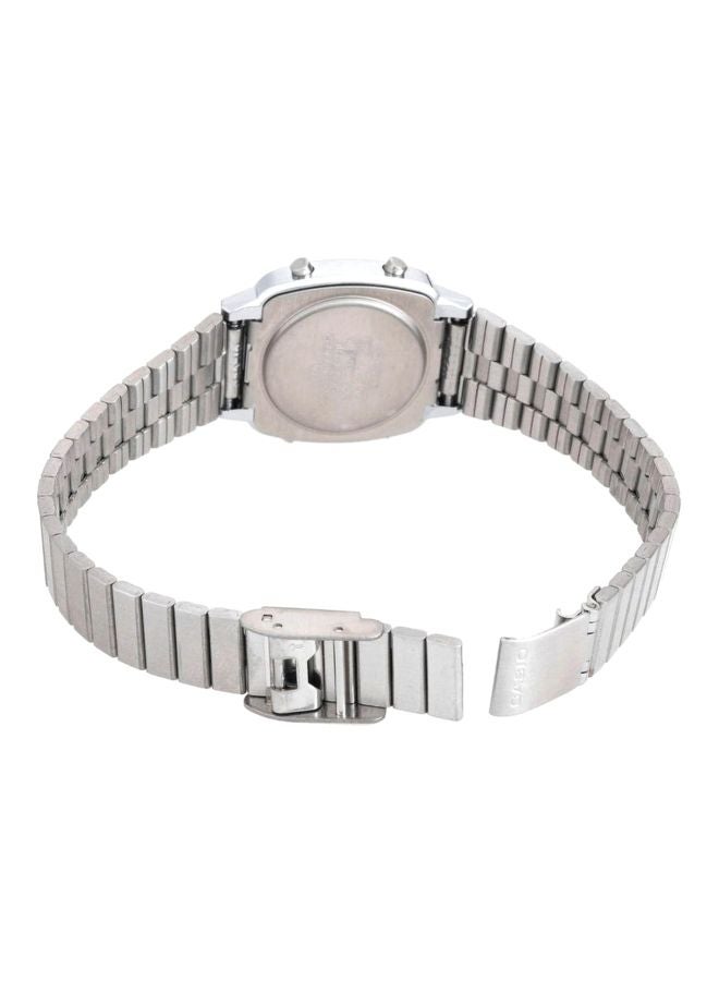 كاسيو ساعة يد رقمية بسوار من الإستانلس ستيل طراز LA670WA-2DF مقاس 30 مم - لون فضي للنساء - Image 2